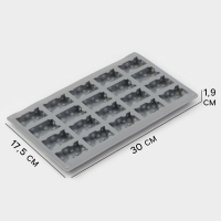 Форма для выпечки и муссовых десертов KONFINETTA &laquo;Сыр&raquo;, силикон, 20 ячеек (5&times;3см), 30&times;17,5&times;1,9 см, серая