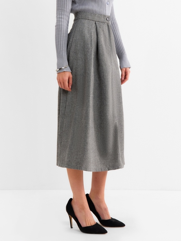 Юбка женская макси  MINAKU: Modern classic цвет темно-серый, р-р 44