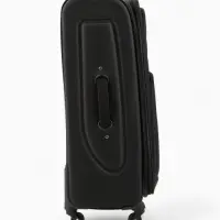 Чемодан 28", Текст, 47*29*77, отд на молнии, 2 нар/карм, увелич, код замок, 4 колеса, черный   10872