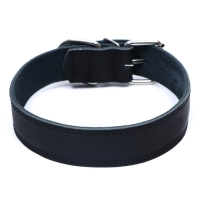 Ошейник кожаный двухслойный на замше, 3,5 см, ОШ 41-51 см, черный Ошейник кожаный двухслойный на замше, 3,5 см, ОШ 41-51 см, черный