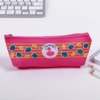 Пенал школьный Calligrata Summer, на молнии, 1 отделение, силикон, розовый