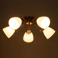 Люстра "Луиза" 5х40Вт Е27 бронза 58х58х26см