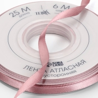 Лента атласная двухсторонняя №164 6мм*25&plusmn;1м пудровый TR