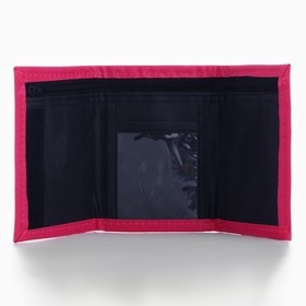 Кошелёк детский на липучке Девочка с розовыми волосами, чёрный цвет Кошелёк детский на липучке Девочка с розовыми волосами, чёрный цвет