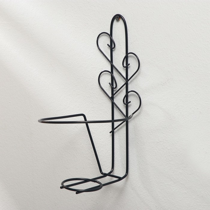 Подвес для кашпо настенный &laquo;Узор&raquo;, d = 16 см, чёрный