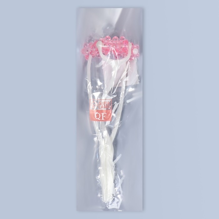 Массажёр для лица и шеи &laquo;Трезубец&raquo;, 23 &times; 5 &times; 2,5 см, цвет белый/розовый