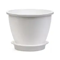 Горшок для цветов с поддоном 2,1 л d18 см h14 см "Цветочек" белый