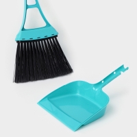 Веник для пола с совком &laquo;Практик&raquo;, цвет бирюзовый