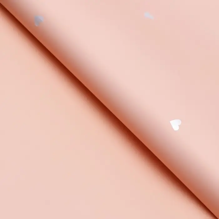 Пленка в листах, 58&times;58 см, &laquo;Сердечки&raquo;, персиковая, 65 микрон