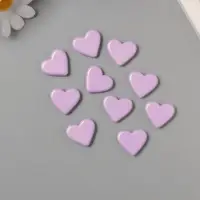 Бусины для творчества акрил "Сердечки гладкие" сирень 2,4х2х0,5 см