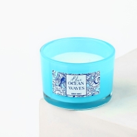 Свеча ароматическая в стекле &laquo;Blue ocean waves&raquo;: морской бриз, 5 х 7,1 см.