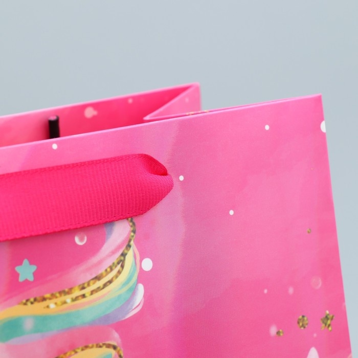 Пакет подарочный ламинированный, упаковка, &laquo;Единорог&raquo;, MS 18 х 23 х 10 см