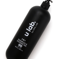 Гель для душа и шампунь мужской 2 в 1, 1000 мл, ULAB