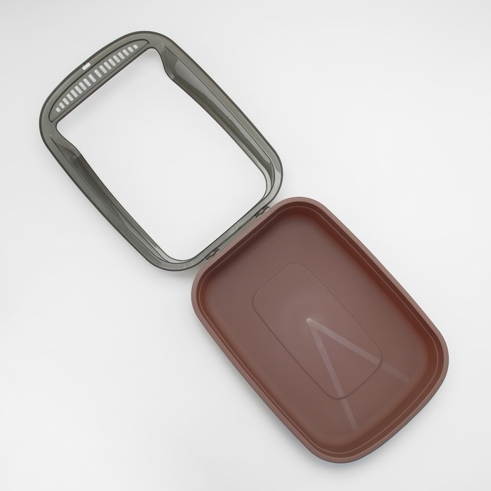 Туалет с прозрачными бортами с совком и фильтром, 50 х 34 х 18 см, коричневый Туалет с прозрачными бортами с совком и фильтром, 50 х 34 х 18 см, коричневый