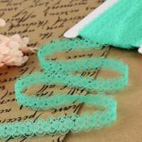 Кружево капроновое, 15 мм &times; 10 &plusmn; 1 м, цвет зелёный