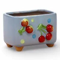 Декоративный горшок для цветов &laquo;Вишни&raquo;, 9&times;7&times;8 см, керамический, Greengo