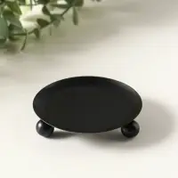 Подсвечник "Чашка на шариках" на 1 свечу, 9 см, черный