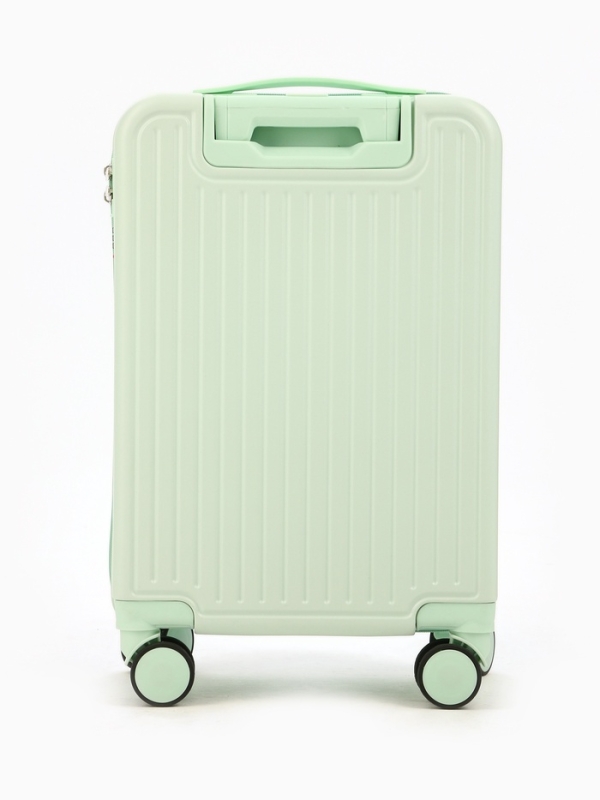 Чемодан 20", PС, 34*22*56, отд на молнии, код замок, 4 колеса, св. зеленый