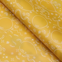 Бумага упаковочная глянцевая двусторонняя "Зверята с шарами", 100 х 70 см