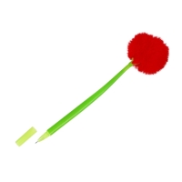 Ручка гелевая-прикол МИКС Меховой шар МИКС (штрихкод на штуке)