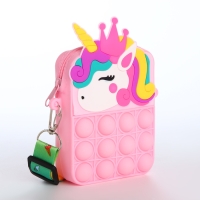 Сумка детская для девочки на молнии, «Выбражулька», pop it, цвет розовый/голубой Сумка детская для девочки на молнии, «Выбражулька», pop it, цвет розовый/голубой