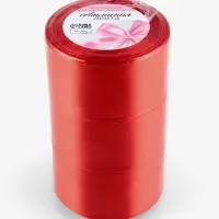 Набор лент атласных (3шт) 50мм*25&plusmn;1ярд(23м&plusmn;1м)  №26 красный ВБ АУ