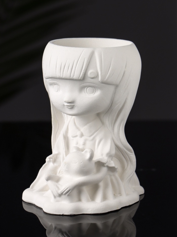 Подставка для мелочей (подсвечник) "Девочка с мишкой" 11х8х6 см