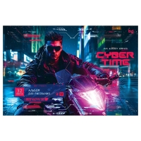 Альбом д/рис А4 32л греб Неоновый драйв, обл мел карт, бл офс 100г/м2, МИКС