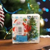 Салфетки новогодние бумажные Гармония цвета &laquo;Дед мороз&raquo; 1 слой, 24х24, 50 шт