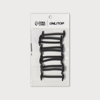 Набор шнурков для обуви, 10 шт, силиконовые, круглые, d = 3 мм, 4 см, цвет чёрный