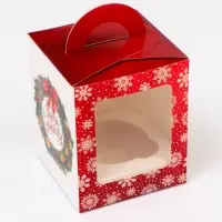 Коробка для 1 капкейка &laquo;Чудеса случаются&raquo;, 9.2&times;9.2&times;11 см, упаковка