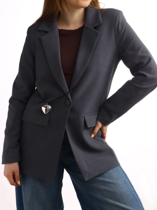 Портупея с кулоном &laquo;Сердечко&raquo; гладкое, трансформер, цвет серебро, 150 см