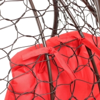 Подвесное кресло КОКОН &laquo;Капля&raquo; красная подушка, коричневая стойка