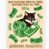 Блокнот для планирования финансов А6, 68 л "Котик"