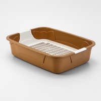 Туалет с сеткой, 44х33х11,5 см, бежевый/белый