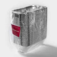 Форма для выпечки и запекания Доляна, 620 мл, 19.8&times;10.3&times;5.5 см, фольга, серебристая