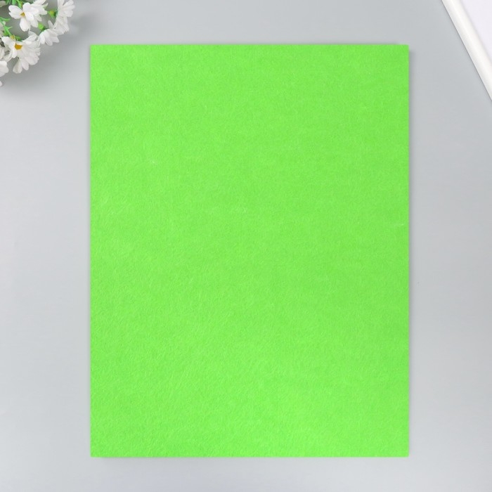 Фетр 2 мм "Неоново-зелёный" набор 4 листа 30х40 см