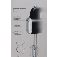 Миксер BRAYER 1302BR, ручной, 800 Вт, 5 скоростей, 2 насадки, чёрно-серый Миксер BRAYER 1302BR, ручной, 800 Вт, 5 скоростей, 2 насадки, чёрно-серый