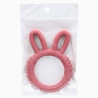 Прорезыватель силиконовый для зубов Крошка Я &laquo;Зайка&raquo;, красный