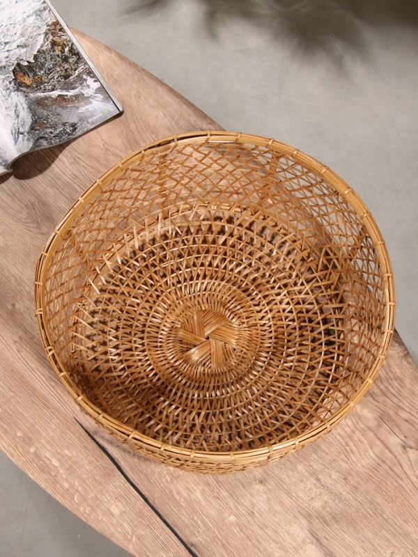 Корзина плетёная "Клоус" бамбук 40х40х16 см, светлая