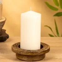 Подсвечник для свечи 8 см "Клевер" 13х13х3,5 см, манговое дерево