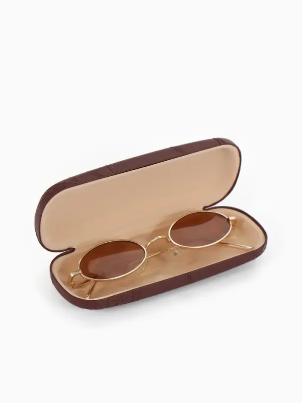 Футляр для очков Июнь2503, 16*5,8*3 см, хлопушка, коричневый