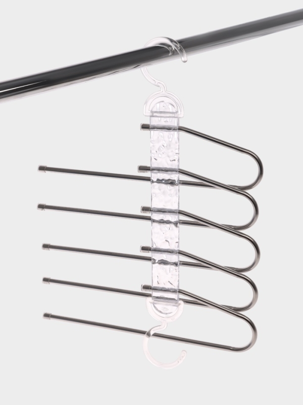 Вешалка для брюк многоуровневая, трансформер, 30,5х32х7,5, 5 уровней, прозрачная