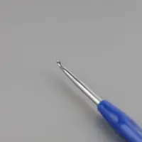 Крючок для вязания, с пластиковой ручкой, d = 2 мм, 13,5 см, цвет синий, цена за 1 штуку