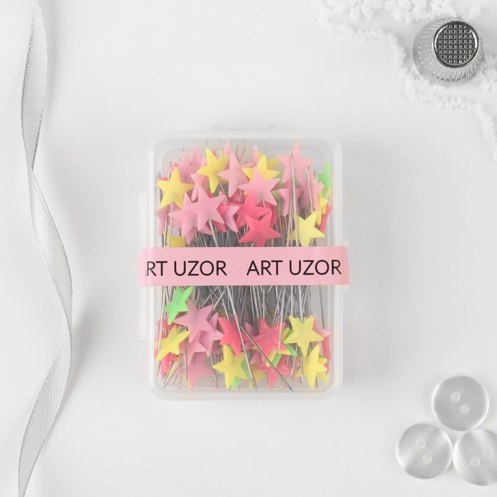 Булавки для квилтинга &laquo;Звёздочки&raquo;, 52 мм, 100 шт, цвет разноцветный