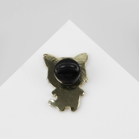 Значок &laquo;Котеечка&raquo;, цвет чёрно-белый в золоте