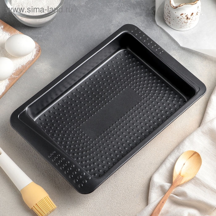 Противень Доляна &laquo;Прямоугольник. Вдохновение&raquo;, 33&times;21,5&times;4 см, антипригарное покрытие, цвет чёрный