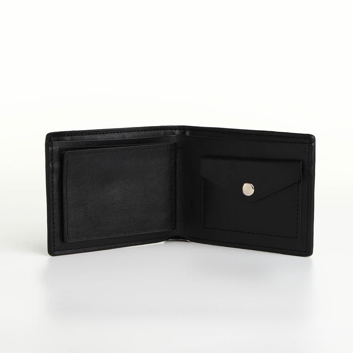 Портмоне мужское без застёжки, отдел для карт, монет, цвет чёрный Портмоне мужское без застёжки, отдел для карт, монет, цвет чёрный