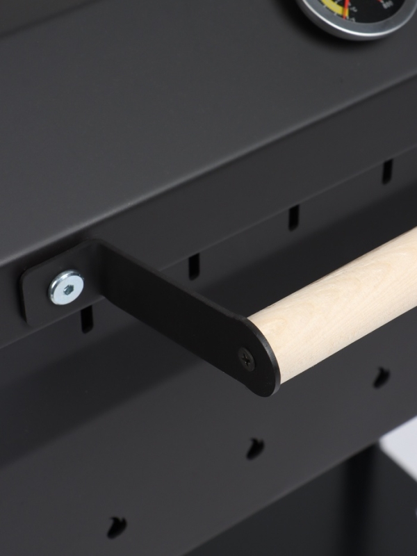 Мангал GrilMe MAX, 35 х 115 х 83 см, сталь 2 мм, термометр, 2 полки, колёса