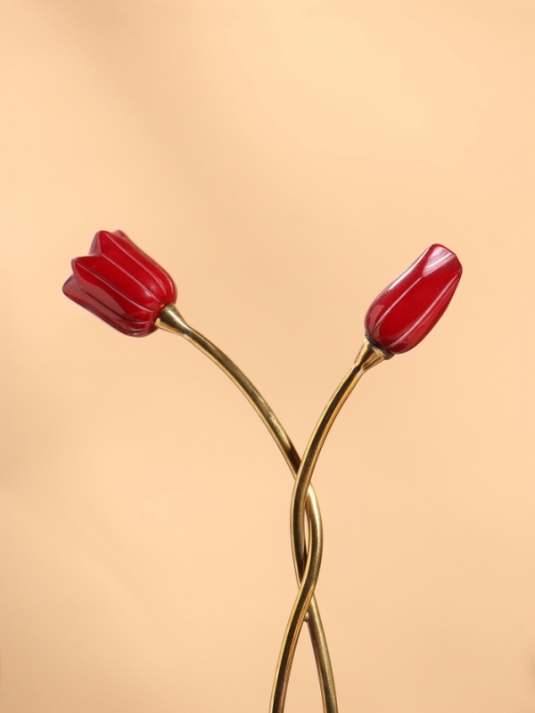 Подставка для пирожных "Три тюльпана" нержавеющая сталь 25,5х24х28 см